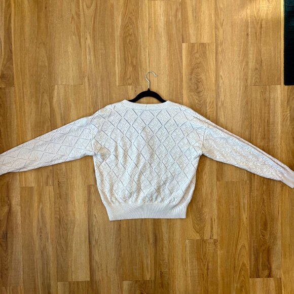 Cyrus Light Pink/Lavender Diamond Stitch Cardigan – Size Small - Picture 6 of 9